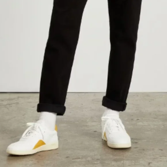 EVERLANE The ReLeather® Court Sneaker | White/Mustard | M6.5 | NWOB - Picture 3 of 8